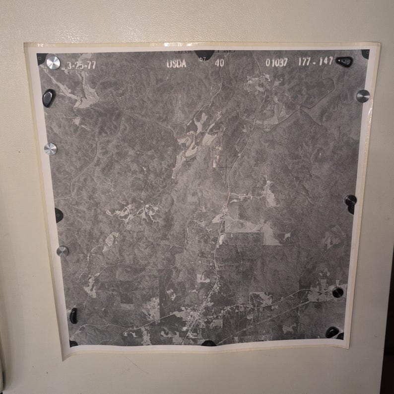 Vintage 1977 USDA Aerial Survey Photo Coosa County Alabama Series of 27 Maps image 8