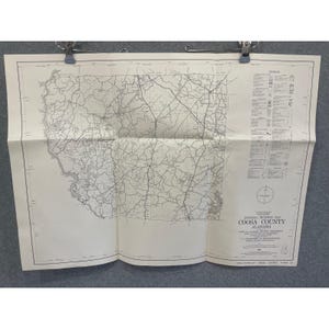 Mappa stradale generale della contea di Coosa, Alabama, VTG 1974, 25" x 18" Goodwater Kellyton immagine 1
