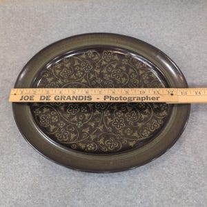 Franciscan Madeira Oval Serving Platter Floral Earthenware Dark Brown Gree image 3