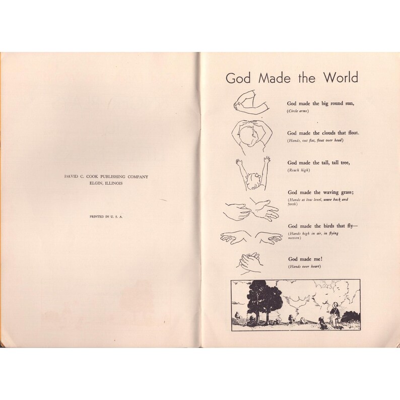 Finger Plays for Little Folks David C Cook Publishing Religious Booklet VG- image 4