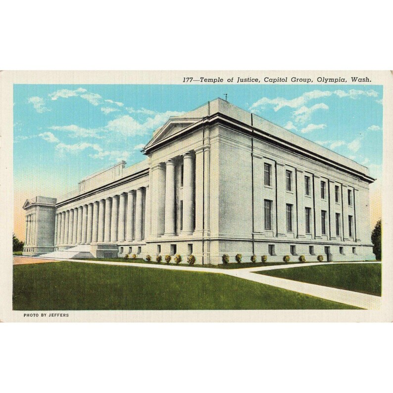 Vtg Linen Postcard Temple of Justice Olympia WA Capitol Group #177 image 1