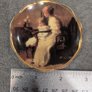 Staffordshire Collection Bone China Trinket Dish England Mother Child 2.75" image 2