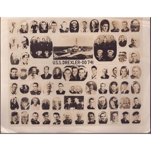 Vintage USS Drexler DD-741 ww2 Navy Memorial Crew Photo 8x10 Anniston AL Estate image 1