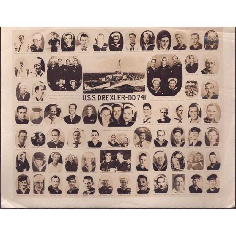 Vintage USS Drexler DD-741 ww2 Navy Memorial Crew Photo 8x10 Anniston AL Estate image 1