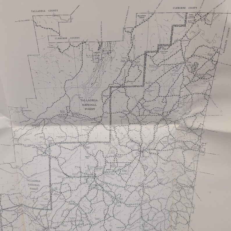 VTG 1973 Clay County Alabama General Highway Map Lineville Ashland Delta Hollins image 4