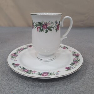 Sheffield Fine China Jubilee JE 81 Demitasse Cup and Saucer Set Floral Japan image 1