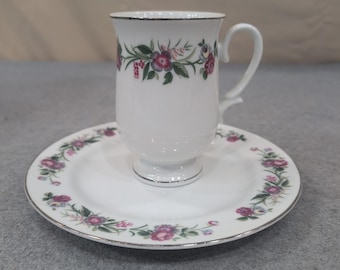 Sheffield Fine China Jubilee JE 81 Demitasse Cup and Saucer Set Floral Japan