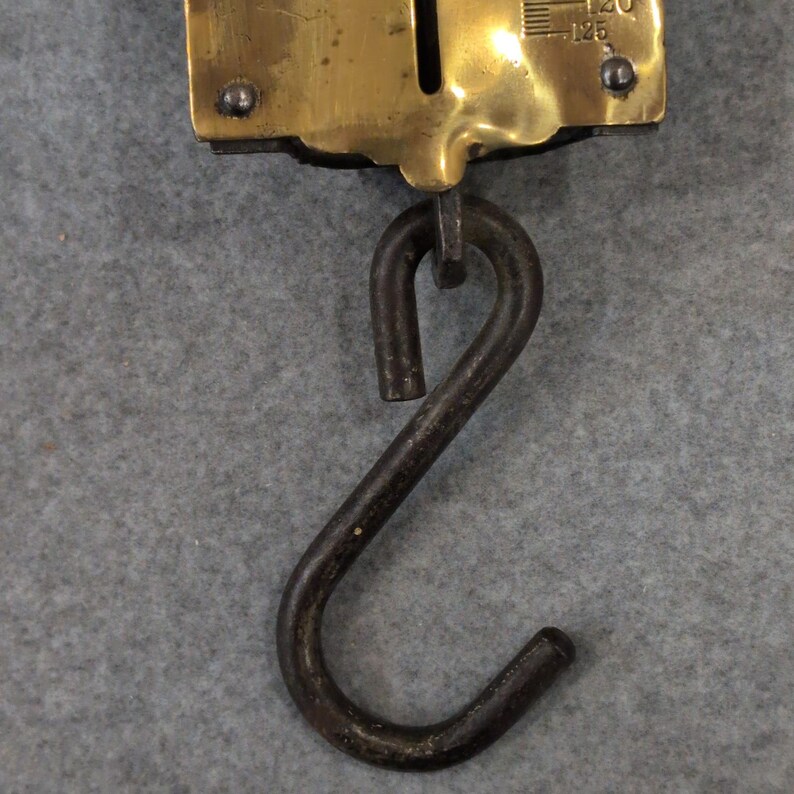 1890-1920's Chatillons Improved Spring Balance Hanging Scale NY 125 Lbs Brass image 8