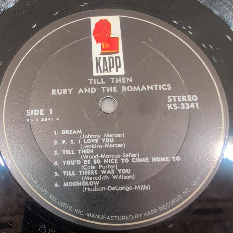 Ruby and the Romantics Till Then Vinyl LP Kapp Records KS-3341 Stereo 1963 image 4