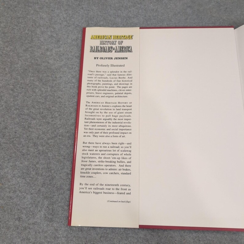 American Heritage History of Railroads in America Oliver Jensen Hardcover Book image 3
