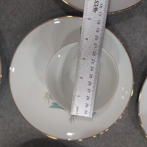 Noritake Oriental 6341 Bamboo China Set 11 Plates 2 Cups Gold Trim Japan Vintage image 7