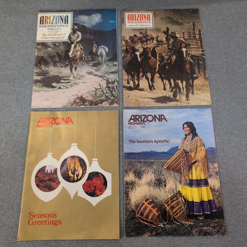 4 Arizona Highways Magazines Collection 1971 1972 1977 Vintage Southwest Travel image 1