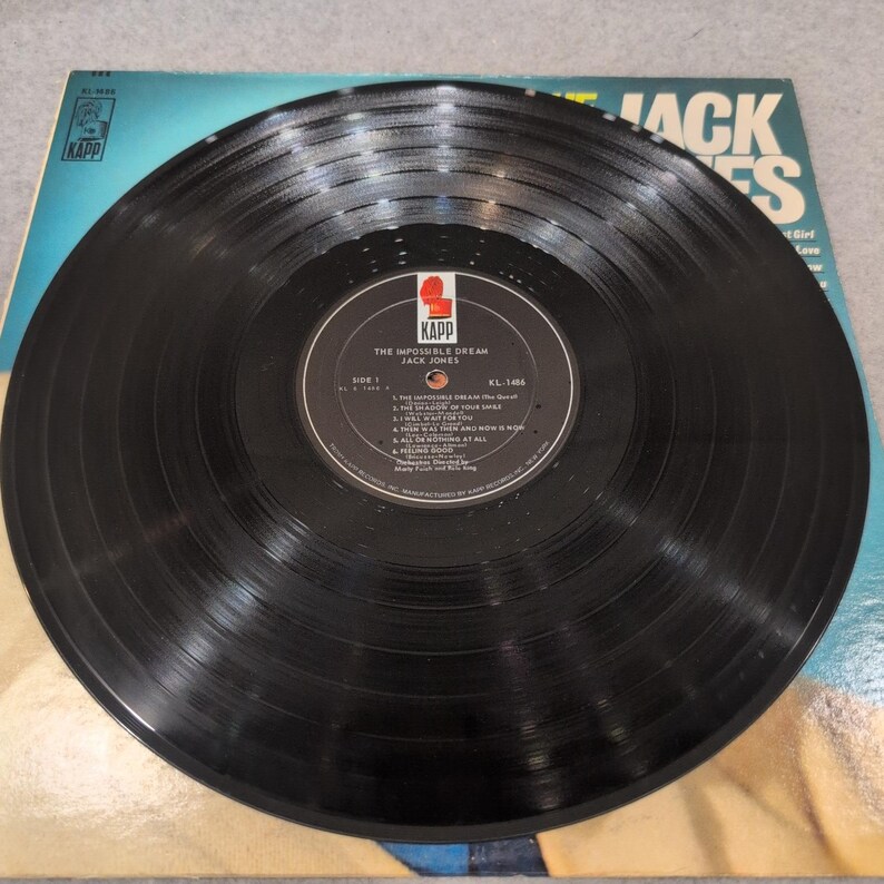 Jack Jones The Impossible Dream Vinyl LP Mono Kapp Records KL-1486 1966 image 3