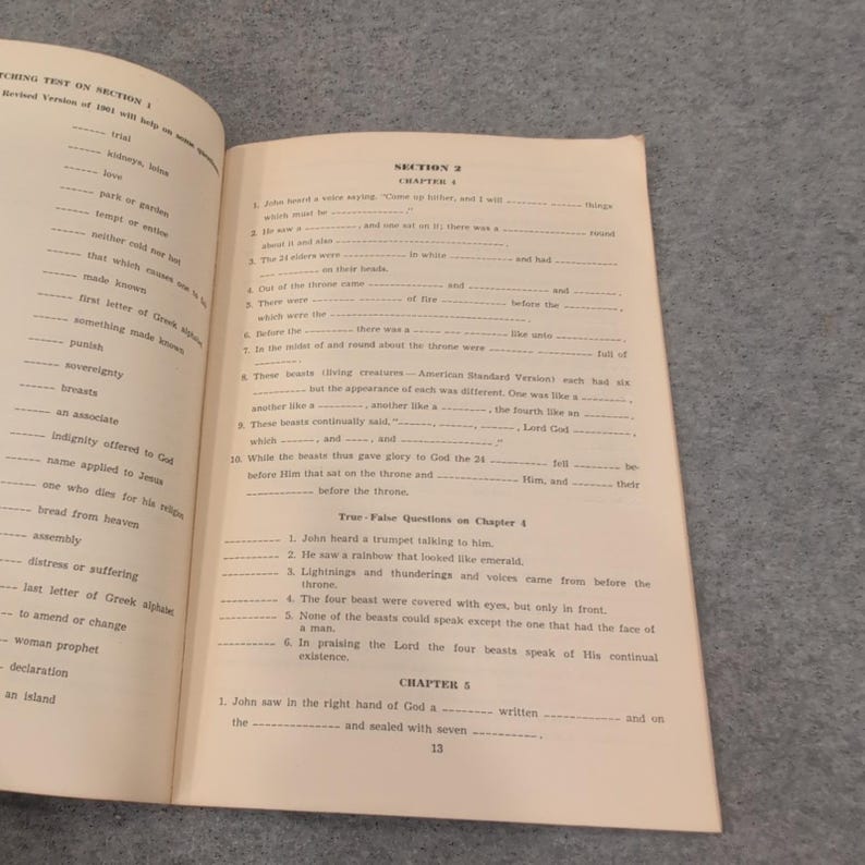 Une étude complète de l'Apocalypse Elam B Kuykendall 1961 Cahier d'exercices biblique image 5