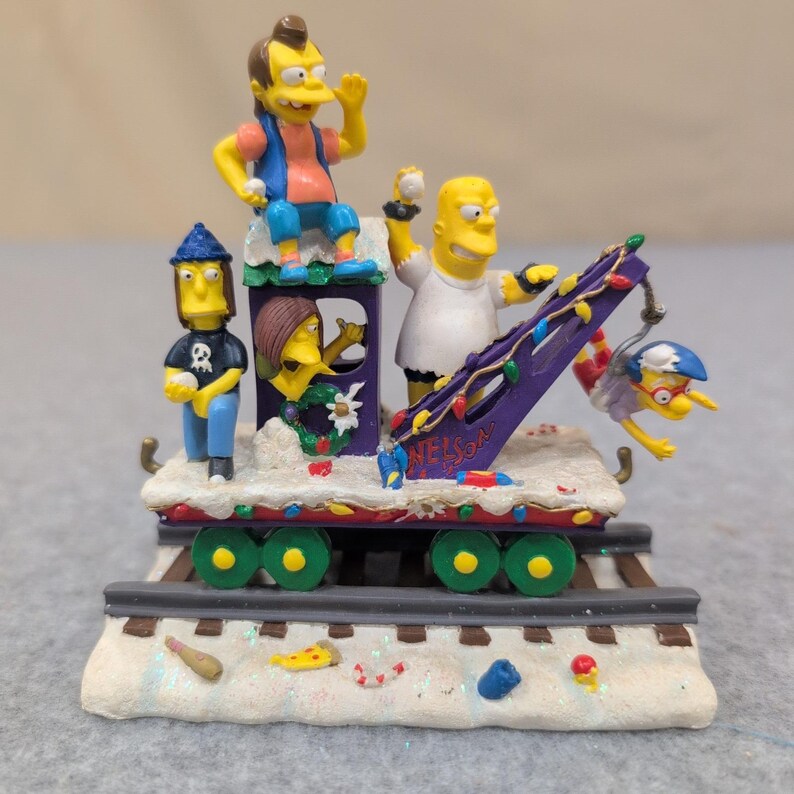 The Simpsons Bully Express Christmas Train Sculpture 2003 Hamilton Collection image 1