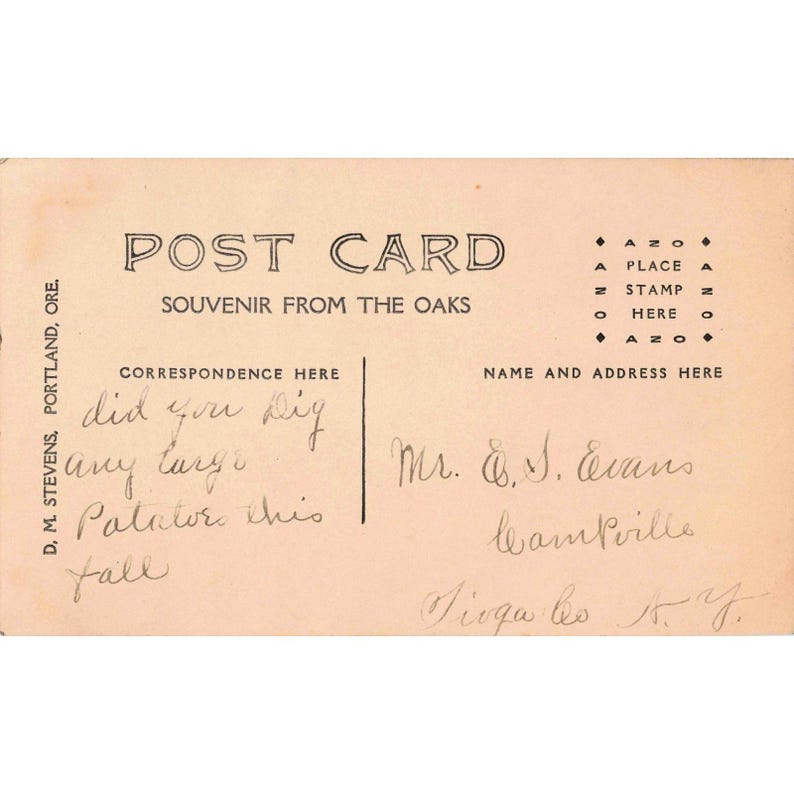 Antique RPPC Portrait Man Bowler Hat Souvenir The Oaks Portland Oregon AZO VG image 2