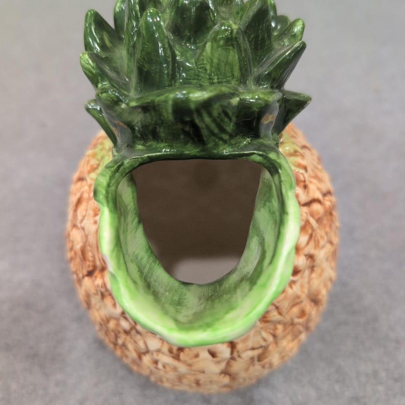The Haldon Group 1986 Ceramic Pineapple Pitcher Creamer Yellow Green Vintage image 3