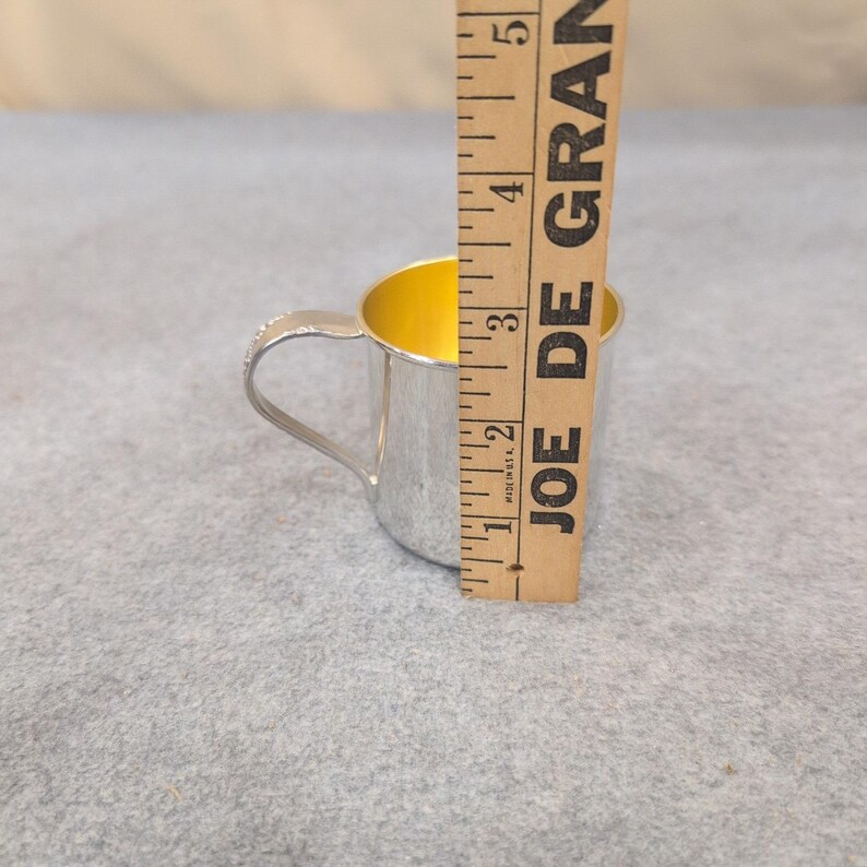 Oneida Community Tudor Plate Vintage Baby Cup Silver Plated Gold Wash Interior image 7