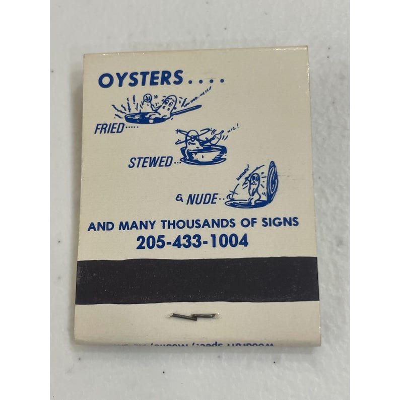 Vintage Wintzell's Oyster House Mobile AL Restaurant Matchbook Souvenir image 1