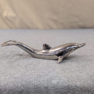 Vintage Silber Delphin Flaschenöffner Metall Nautical Barware Zubehör Bild 1