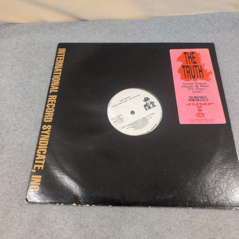 The Truth God Gave Rock & Roll To You 12" Vinyl Promo Single IRS Records 1989 image 1