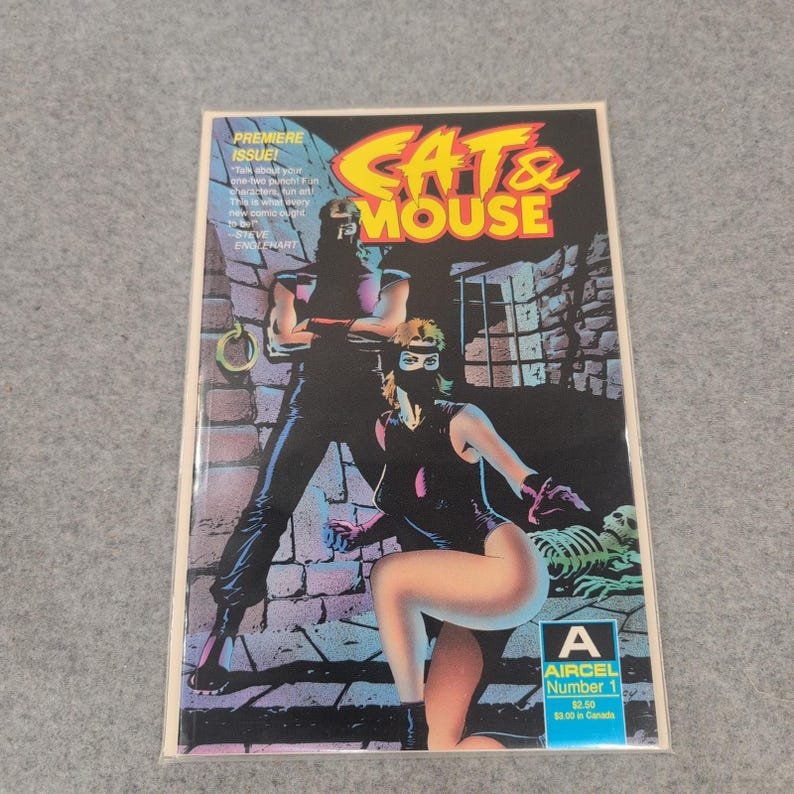 Cat & Mouse Number 1 Premiere Issue Aircel Comics 1990 Roland Mann Mitch Byrd image 1