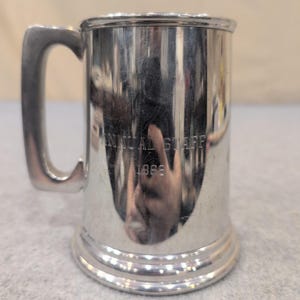 Unity Pewter Vintage 1966 Annual Staff Engraved Tankard Mug Silver Tone NA310 image 1