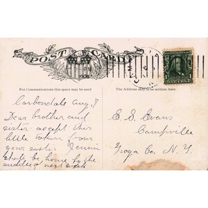 Vintage 1908 Floral Poetry Postcard T.B. Aldrich Tennyson Carbondale Postmark image 2