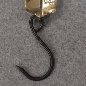 c. 1860s Morton & Bremner NY Antique Brass Spring Scale 24lb Primitive Balance image 4