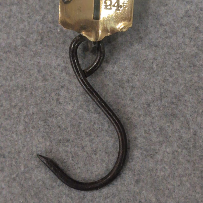 c. 1860s Morton & Bremner NY Antique Brass Spring Scale 24lb Primitive Balance image 4