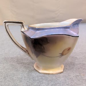 Noritake Hand Painted Lusterware Rose Creamer Vintage Japan Porcelain Gold Trim image 3