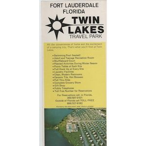 Broschyrkarta för camping i Fort Lauderdale, Florida, med Vintage Twin Lakes Travel Park bild 1
