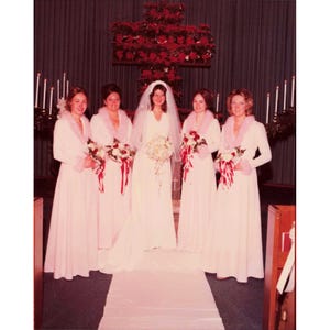 Vintage 1970s Military Wedding Lot 6 Photos Mess Dress Church Christmas 4x5 image 6