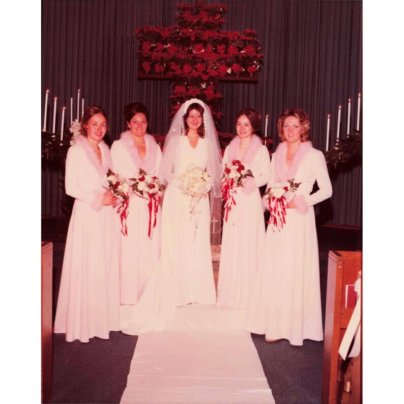 Vintage 1970s Military Wedding Lot 6 Photos Mess Dress Church Christmas 4x5 image 6