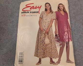 McCalls 7478 Stitch n Save Misses Dress Romper Pattern Size 8-14 Vintage 1995