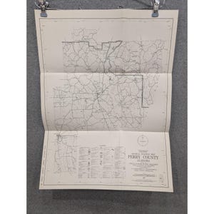 1976 Perry County Alabama Highway Map Vintage Road Topography 24" x 18" image 1
