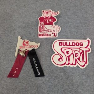 Vintage Anniston High School Bulldogs Spirit Pins Homecoming Football AHS Lot 3 image 1
