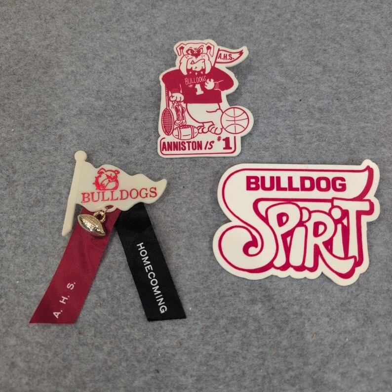 Vintage Anniston High School Bulldogs Spirit Pins Homecoming Football AHS Lot 3 image 1