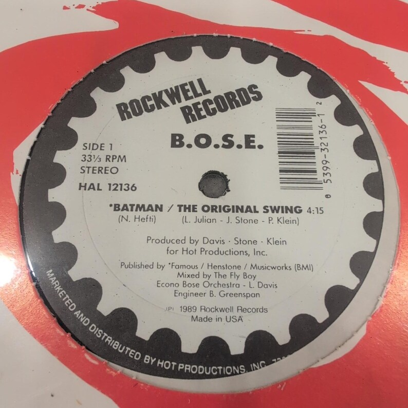 B.O.S.E. Batman The Original Swing 12" Vinylsingel Rockwell Records 1989 VG bild 2