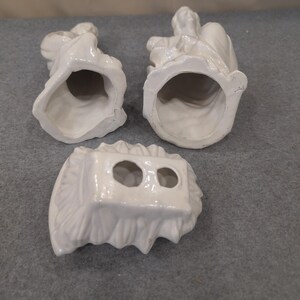 White Glazed Ceramic Nativity Set 3 Piece Holy Family Mary Joseph Baby Jesus image 6