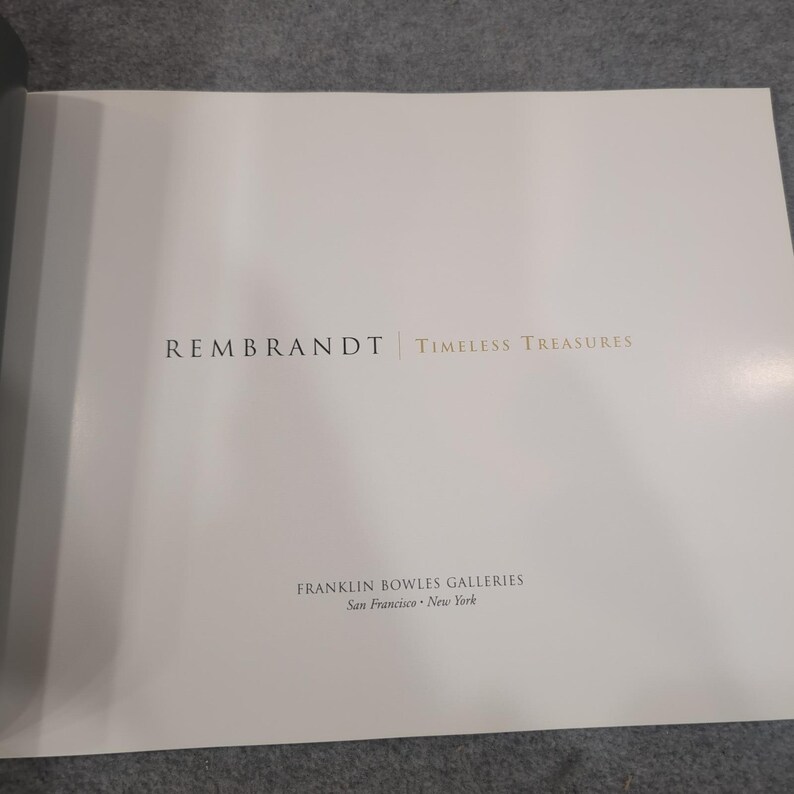 Rembrandt Timeless Treasures Kunstbuch Franklin Bowles Galleries San Francisco NY Bild 2