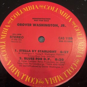 Grover Washington Jr Plays It Straight With Jazz Greats Promo Vinyl CAS1189 1988 image 6