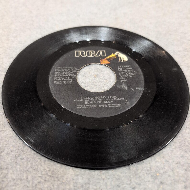 Elvis Presley Way Down Pledging My Love 45 RPM Vinyl Single RCA PB-10998 1977 image 4