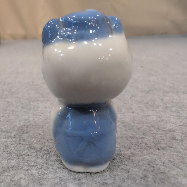 Vintage Blau & Weiß 2 "Hello Kitty Figur - Knapper Maneki-neko Bild 3
