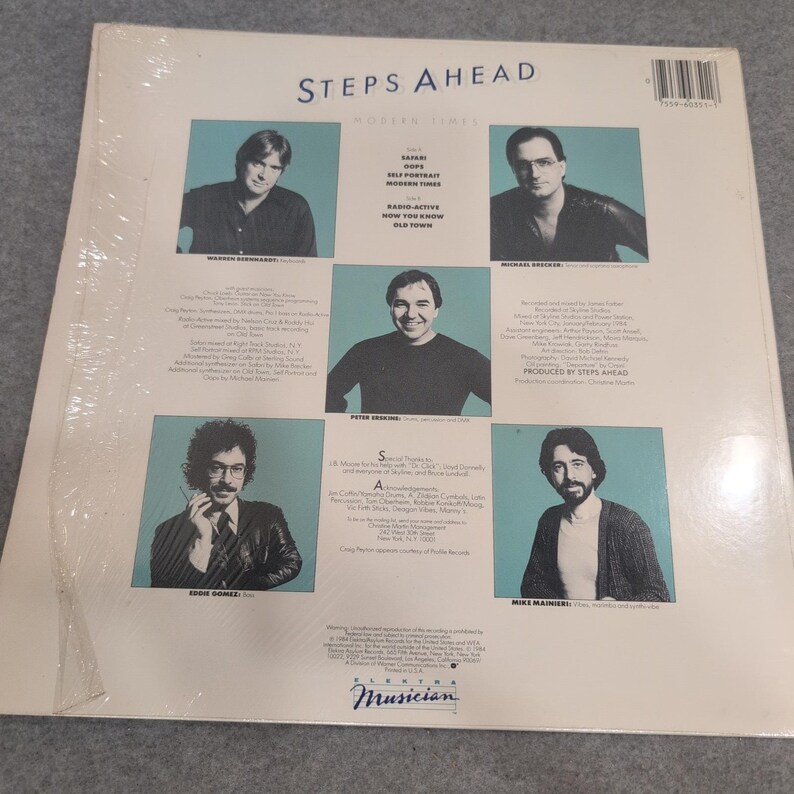 Steps Ahead Modern Times Vinyl LP 1984 Elektra Musician 60351-1-E Michael Brecke image 2
