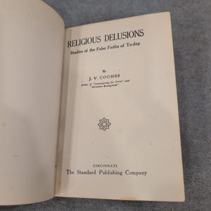 Religious Delusions J. V. Coombs 1914 Hardcover Standard Publishing Company image 1