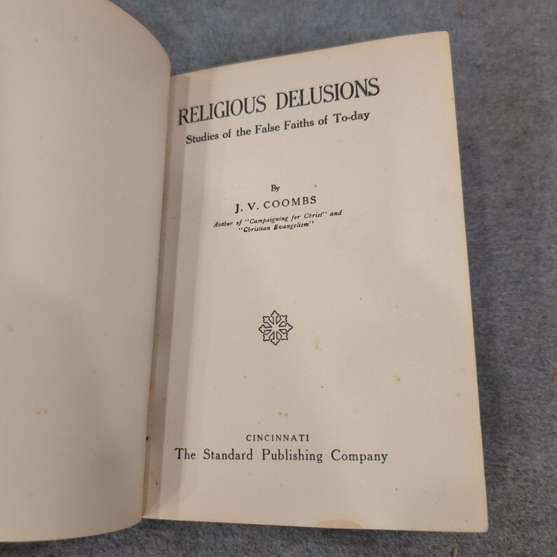 Religious Delusions J. V. Coombs 1914 Hardcover Standard Publishing Company image 1