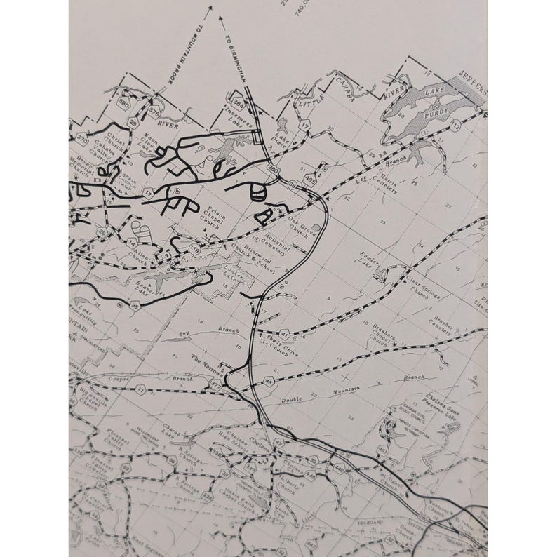 Vintage 1983 General Highway Map Shelby County Alabama Road Travel 25" x 18" image 3