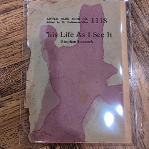 Mała Niebieska Książeczka 1118 To życie, jakie je widzę Stephen Leacock, miękka oprawa vintage zdjęcie 1
