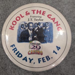 Kool The Gang featuring JT Taylor Spotlight 29 Casino vrijdag 14 februari Concertpin afbeelding 1
